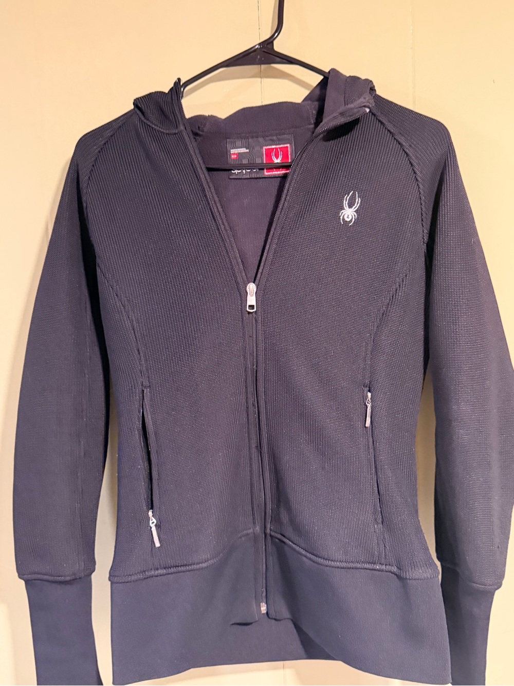 Spyder Black Hooded Full-Zip Jacket